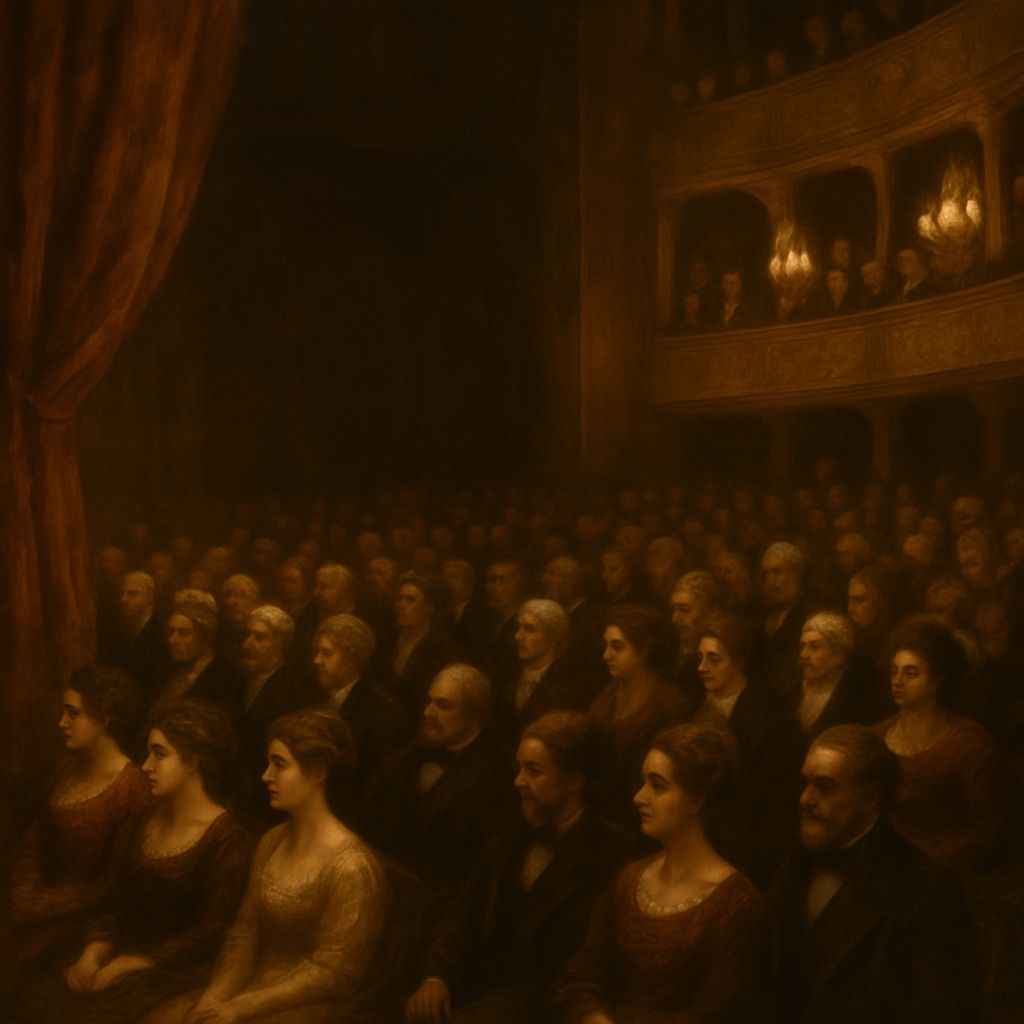 Curtain glow and audience
